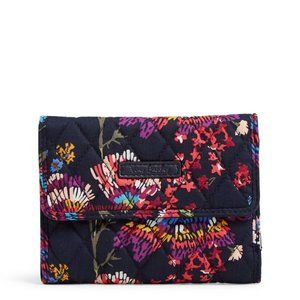 Vera Bradley Quilted Euro Wallet Midnight Flowers